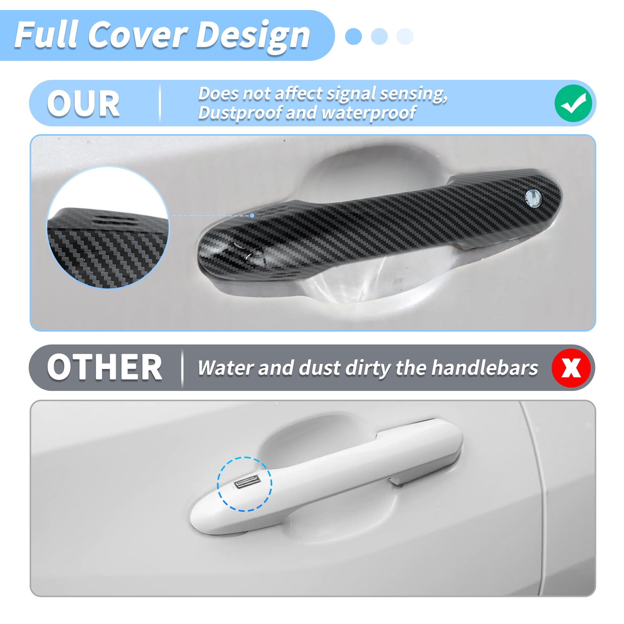 Unique Bargains ABS Car Handle Cover Black for Toyota Rav4 Highlander 2020-2024