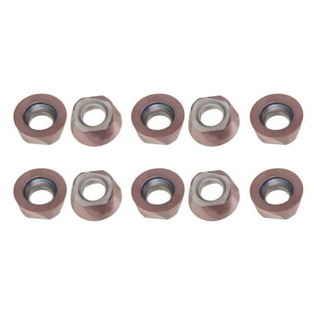 

10Pcs Round Carbide Inserts Cutters for DIY CNC Lathe Wood Turning Bronze Carbide Coating(RPMT1204MOE-TT )