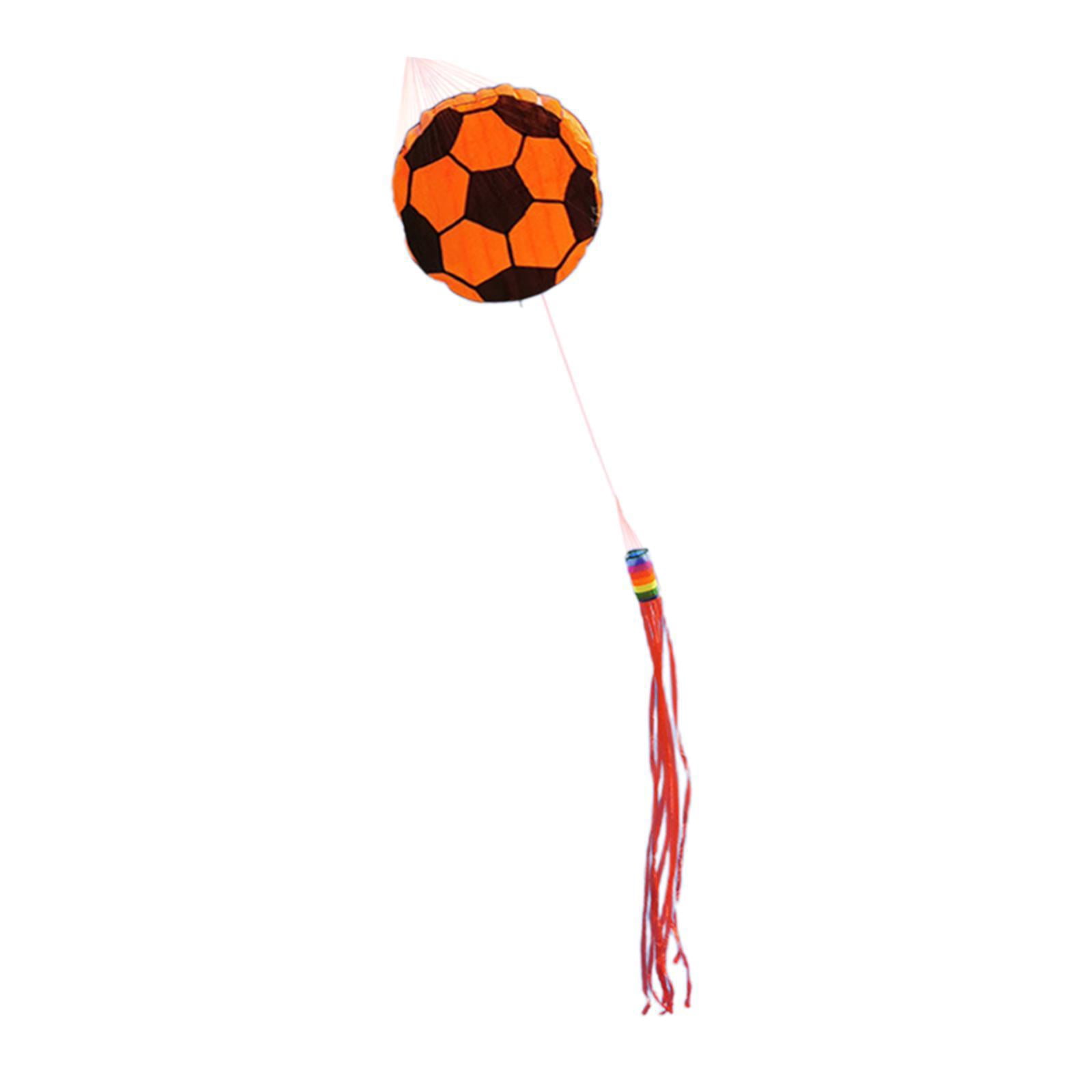 funtasica Football Ball Kite Large Size Easy Control with 100 M Line Leisure Sports Flying Toy for Park Trips Backyard Garden Beginners Orange
