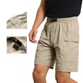 thumbnail image 7 of Men's Cargo Shorts Quick Dry Lightweight Hiking Short Pants Techwear with Built-in Belt, 7" Inseam Summer Casual Ribbed Knit Shorts, 7 of 7
