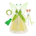 thumbnail image 2 of Disfraz de princesa Tiana de rana para niñas, disfraz de Halloween, fiesta de Navidad, flor verde, alas de hada, Carnaval, Tinker Bell, vestido, 2 of 4