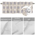 thumbnail image 4 of Curtain Valance for Windows, Rustic Vintage Flower Kitchen Valances Rod Pocket Short Curtains, Country Blue Beige Floral Pattern Window Valance for Bedroom Bathroom Living room 42x18in, 4 of 9
