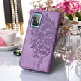 thumbnail image 6 of Mantto Samsung A52 Case, Magnetic Folio Butterfly Patterned Wallet Case, PU Leather with Wrist Strap Credit Card Holder Slots Kickstand Protective Cover For Samsung Galaxy A52, Lightpurple, 6 of 10