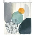 thumbnail image 6 of Boho Abstract Blue Shower Curtain for Bathroom Decor 72Wx72H Inches Mid Century Modern Navy Grey Chic Minimalist Geometric Watercolor Simple Aesthetic Fabric Waterproof Polyester 12 Pack Hooks, 6 of 6