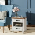 thumbnail image 3 of FITUEYES Modern Nightstand with 2 Drawers & Charging Station, White, 3 of 6