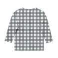 thumbnail image 5 of Ugoldhm Shirts for Girls Crewneck Plaid Summer Tunic Tops Casual Fall Kids 3/4 Sleeve Tees, 5 of 5