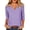 Purple, variant on Edvintorg Womens Tops Plaid Printed V Neck 3/4 Sleeve Loose Casual Shirts Summer Clothes for Women Mint Green L