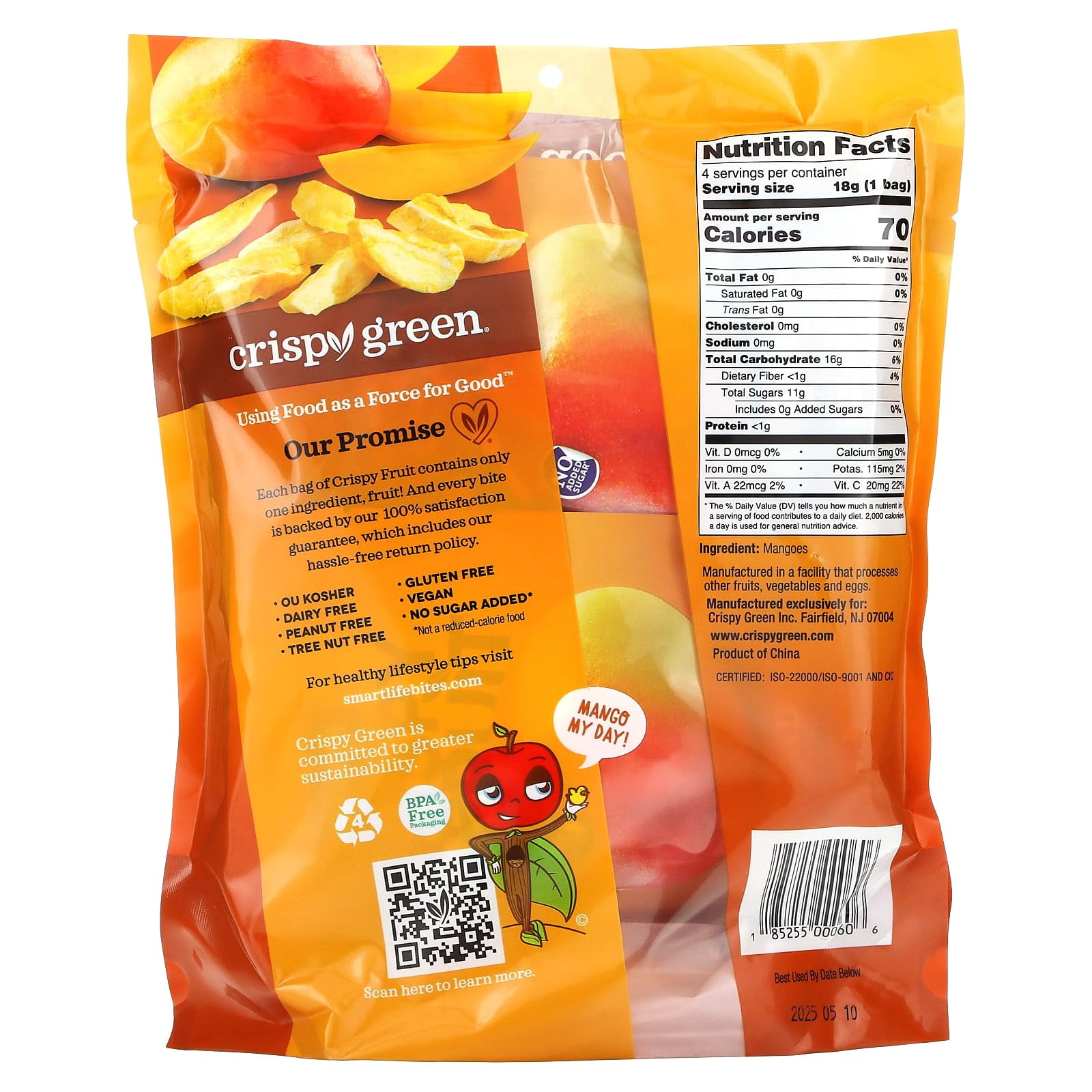 Crispy Green Fruit Freeze Dried Mango 2.54 Oz. (Pack of 3)