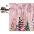 thumbnail image 5 of Pink Christmas Valances for Windows, Light Filtering Thermal Insulated Windows Curtains Decoration Christmas Tree Snowflakes Valance Curtains for Kitchen Cafe Bedroom Living Kid Room 54x18in, 5 of 5