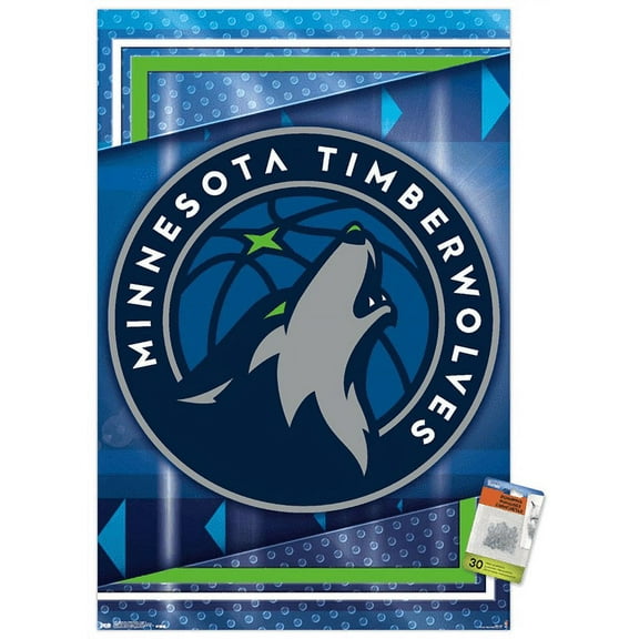 NBA Minnesota Timberwolves - Logo 17 Wall Poster with Push Pins, 22.375" x 34"