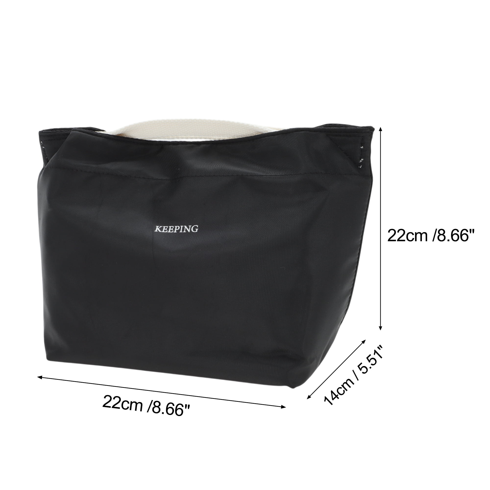 Unique Bargains Hand-held Lunch Bag 1 Pc Black