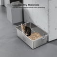 thumbnail image 4 of Ptlom Stainless Steel Sifting Litter Box for Pine Pellets 23.6" x 15.7" x 7.9", Extra Large Metal Litter Pan with Sifter, 4 of 9