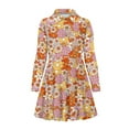 thumbnail image 4 of DISNIMO Hippie Dress Flower Long Sleeve Dress Girls 13-14 Dresses Kid Twirl Dress for Children Skater Dress Teen Button Down Dress Kids Collared Dress Youth Girl Beach Dress for Kids Teen, 4 of 7