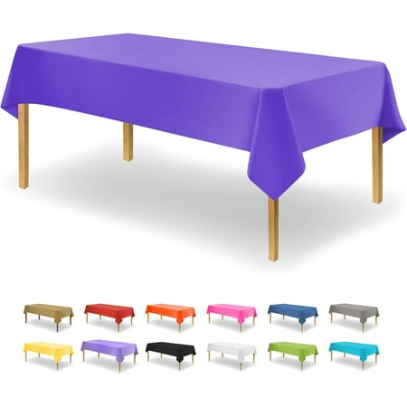 

Purple Disposable Plastic Tablecloth for Rectangle Tables (48 Pack) Premium Decorative Table Cloths for Parties Events & Weddings Indoors & Outdoors 54 x 108 inche