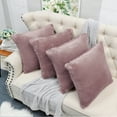 thumbnail image 2 of Home Soft Things Faux Fur Throw Pillow Cover 4 Piece Set-Lilas - 20" x 20", 2 of 9