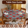 thumbnail image 3 of Pioneer Flower Floral Print Pattern Round Fitted Tablecloth with Elastic Edge, Waterproof Dining Table Cover for Indoor Outdoor Camping and Daily Use, 3 of 6