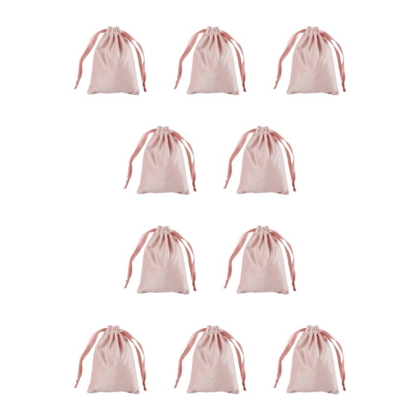 Bewildely Bolsas de regalo para regalos de boda de fiesta de Navidad protege los artículos y ahorra espacio bolsas con cordón rosa rosa 10Conjunto