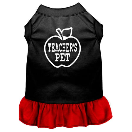 Teachers Pet Screen Print Dress Black With Red Xl (16)