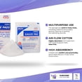thumbnail image 3 of Dukal 100 Pouches in Box Disposable Cotton Sponges, 12-ply Woven Gauze Pads 3" x 3" for Wound Dressing, Cleaning or Packing. Sterile, 100% Cotton Surgery Sponges. Gauze Dressing Pads., 3 of 3
