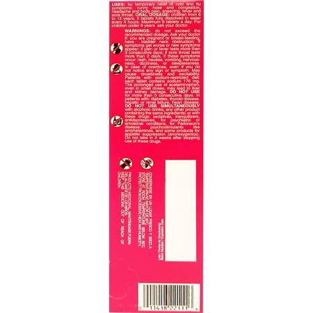 Tabcin Children's effervescent Cold Tablets 60 Count - Antigripal para ninos (Pack of 12)