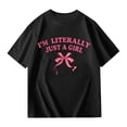 thumbnail image 4 of Gbsyewxs Childrens Shirts Crew Neck Short Sleeve Letter Bow Print Casual Summer Toddler Girls Outfits Black Size 2-3 Years, 4 of 4