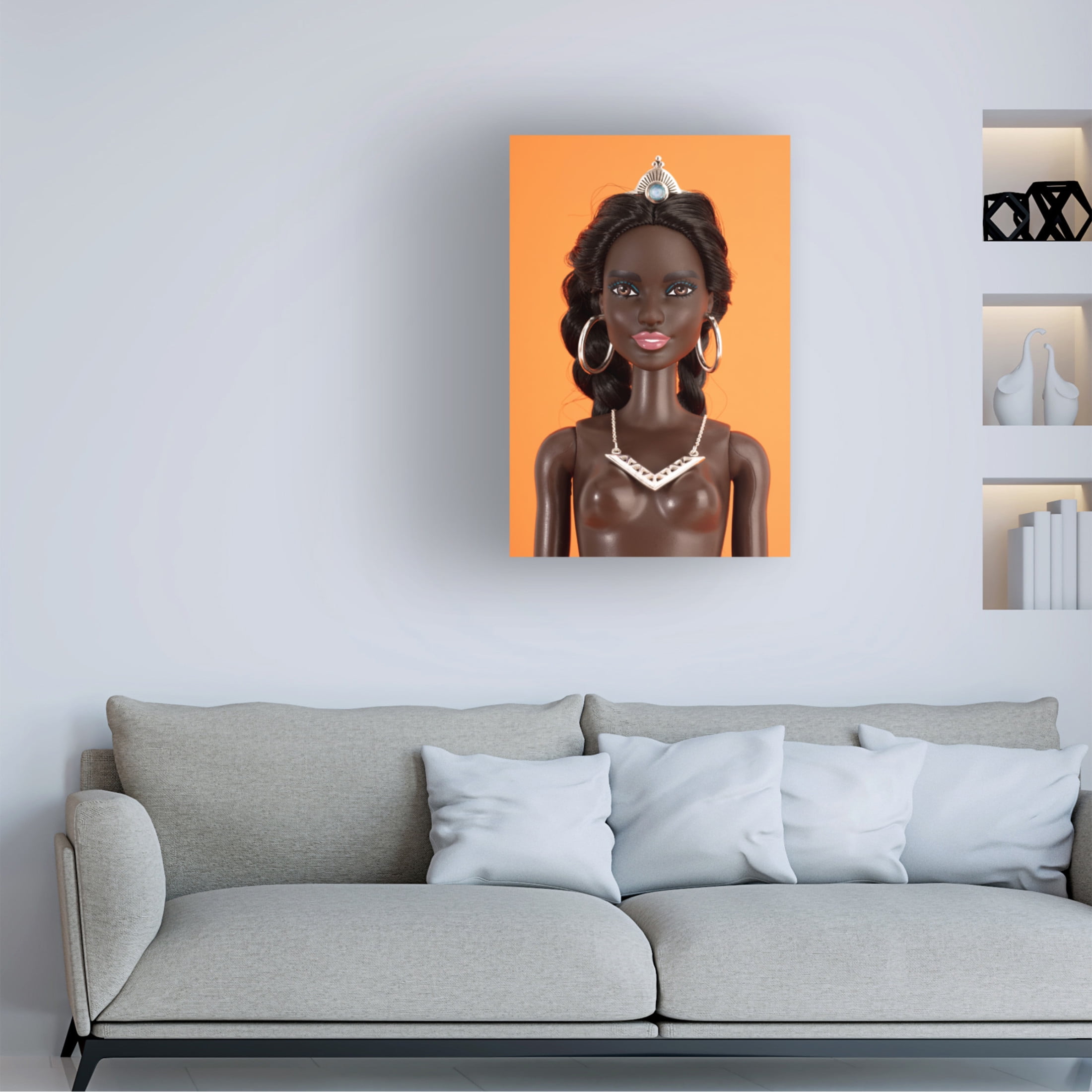 Canvas Wall Art - Julia Ramiro 'Portrait1' Wall Art for Living Room, Bedroom, or Office D?cor by Trademark Fine Art - 12 x 19 Inches