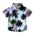 thumbnail image 3 of Rvasteizo Shirts for Boys Girls Hawaiian Print Lapel Pocket Outdoor Short Sleeve Casual Shirt Top for Boys Girls 2-15Years, 3 of 5