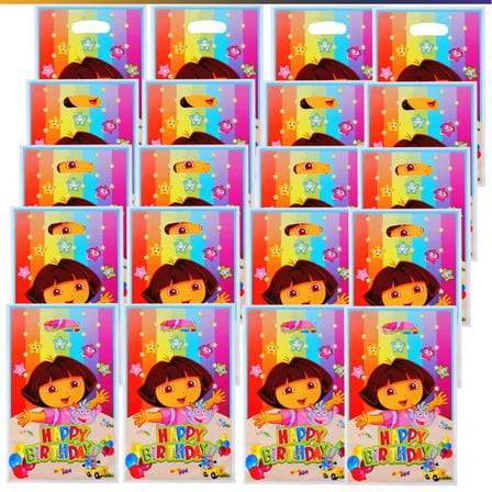 Dora The Explorer Goodie Bag Candy Treat Birthday Gift Bags Party Favors Handles Snack Supplies