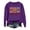 Dark Purple, variant on Women's Tops, Tees & Blouses Women Funny Letter Football Graphic Long Sleeve Pullover Sweatshirt Loose Fit No Hood Casual Fan Tops For Back To School Day Daily Vacation Outfits for Women