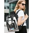 thumbnail image 6 of Deago Clear Backpack Heavy Duty PVC Transparent See Through Large Capacity Bookbag for College Work Travel Security, Black, 6 of 9