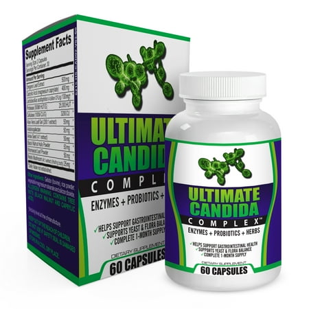 Candida Cleanse Supplément de soutien avec des enzymes, Probiotiques et herbes