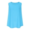 thumbnail image 2 of hoksml Women Round Neck Sleeveless Tank Top Curved Hem Loose Plus Size Casual Tee for Summer Daily Wear, 2 of 7