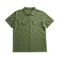 thumbnail image 7 of Zip Up Shirt Men Summer Short Sleeve Full Zipper Casual Collared Waffle Shirts, 7 of 7
