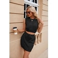 thumbnail image 2 of EASYBRAUS Women Summer Two Piece Outfit Solid Camisole Top Drawstring Skirt Set Casual Vacation Wear, 2 of 8