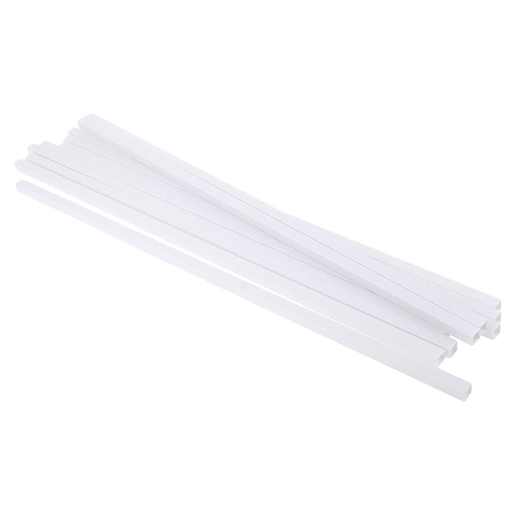 10Pc ABS Plastic Square Tube Pipe for Architectural Model Making Building DIY Sand Table Model Materials 3x3x250mm White