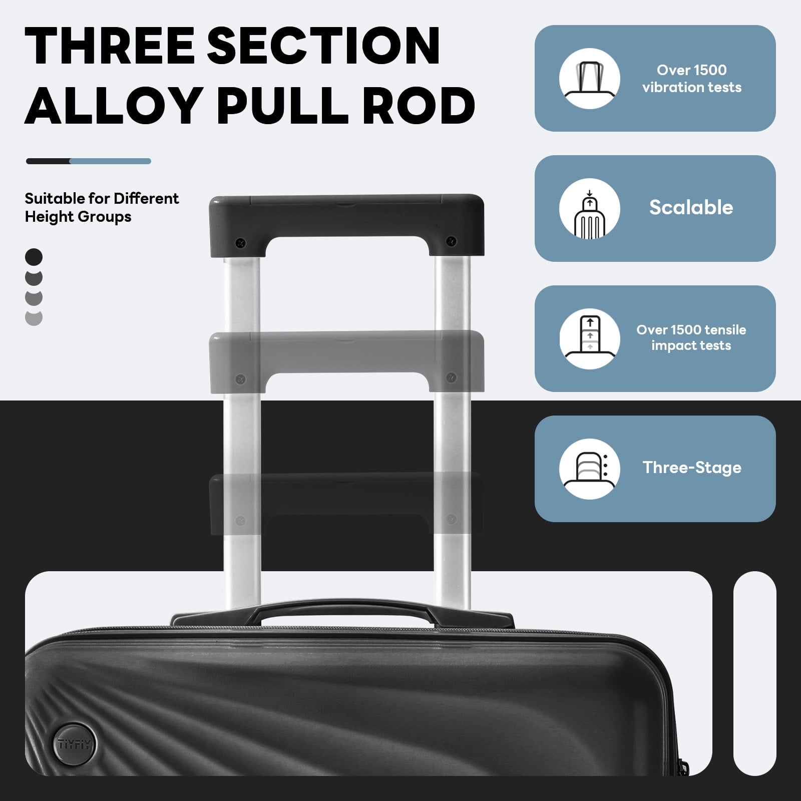 2-Piece Lightweight Carry-on Luggage Set, ABS/PC Hard Shell, 360 Spinner Wheels, Cup Holder & USB Charging Port (Black)
