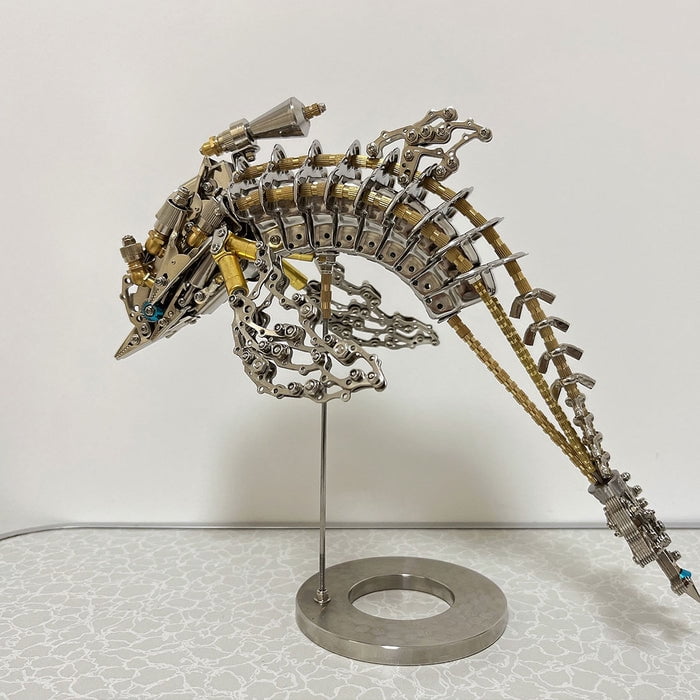 3D Metal Puzzle Mechanical Dolphin Model DIY Assembly Kit Steampunk Animal Brain Teaser Creative Handmade Project for Display