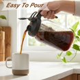 thumbnail image 2 of Cold Brew Coffee Maker 64 Oz Wide Mouth Mason Jar Pitcher With stainless steel Filter 2 Quart Airtight & Leak-Proof cold brew pitcher with pour spout lid and handle For iced Coffee Tea and lemonade, 2 of 4