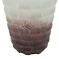 thumbnail image 3 of 16 Inches Geometric Textured Glass Vase, White and Brown - Saltoro Sherpi, 3 of 4