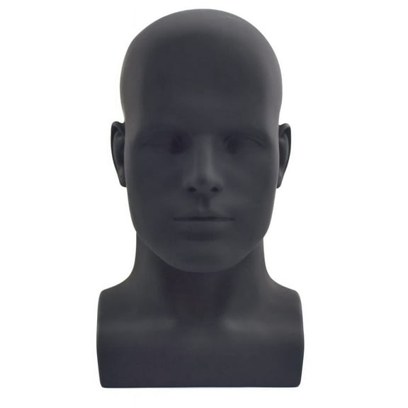 Male Mannequin Head Professional Manikin Head for Display Wigs Hats Headphone Display Stand ( Black)