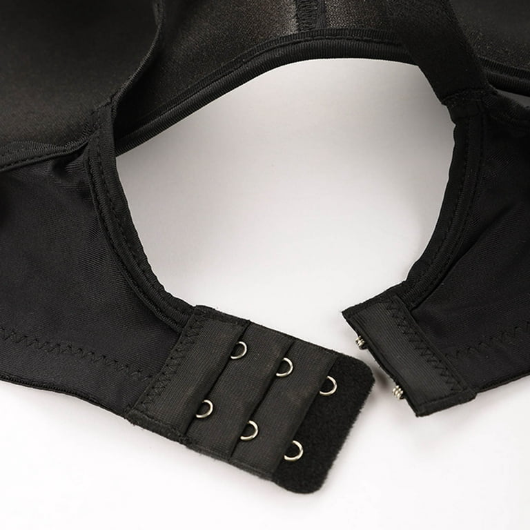 CAICJ98 Lingerie for Women No Steel Ring Thin Women Bra Vintage Pattern  Breathable Gathers Underwear Comfort Bra Black,X-L 