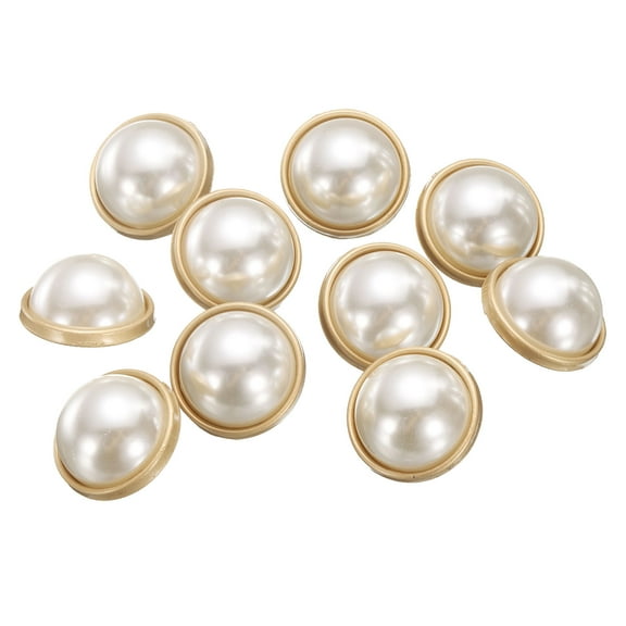 Uxcell 10pcs 32L Pearl Gold Metal Sewing Buttons 20mm 4/5" Round Women Coat Buttons with Plastic Shank Replacement DIY Button for Sewing Clothing Sweater Decoration Craft, #1