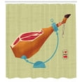 thumbnail image 3 of Ambesonne Spanish Shower Curtain, Dry-Cured Spanish Ham, 69"Wx70"L, Multicolor, 3 of 3