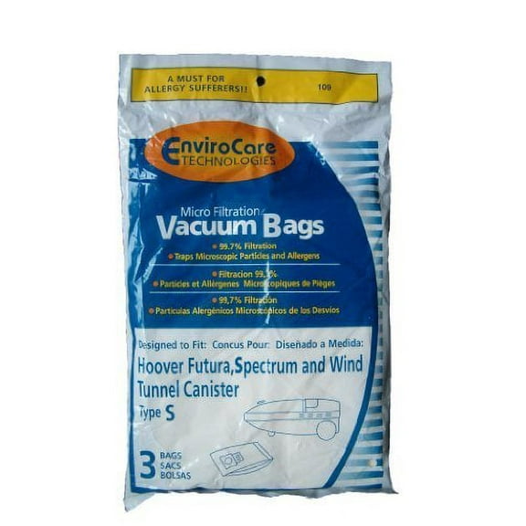 Compatible with Hoover Futura,Spectrum Canister Vacuum Type S Bags 9 Pk Generic Part # 109,109-9
