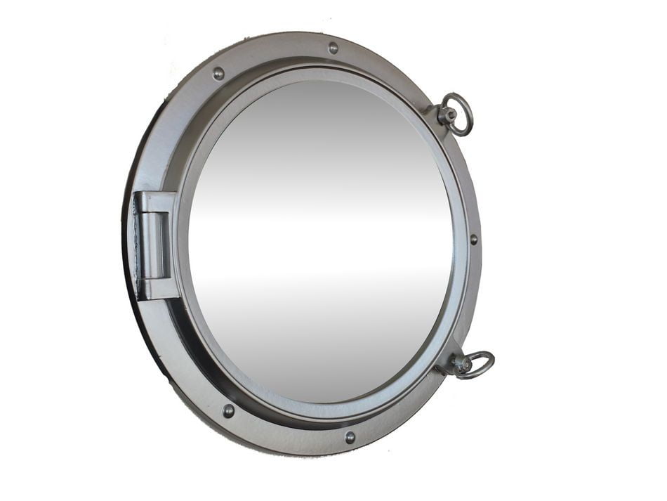 Porthole Mirror Large Silver Metal Nautical Wall Mirror Bathroom Home Decor 16