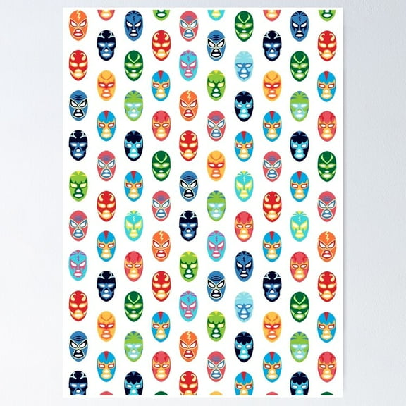 POSTER Lucha libre mask POSTER UNFRAMED, 8x12