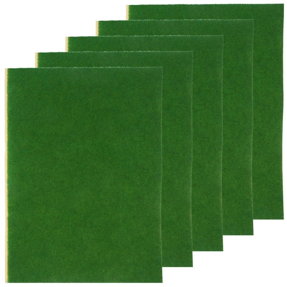 FRCOLOR 5 Pcs Mat Faux Grass Building Model Turf 30.00X21.00X0.10CM Green