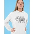 thumbnail image 2 of Incredible Elephant Drawing Hoodie Women -Image by Shutterstock, Female 3X-Large, 2 of 4