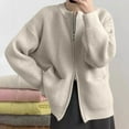 thumbnail image 2 of ShomPort Women's Fall Sweater Jacket Long Sleeve Full Zipper Pockets Sweatshirt Outerwear Coat Winter Trendy, 2 of 7