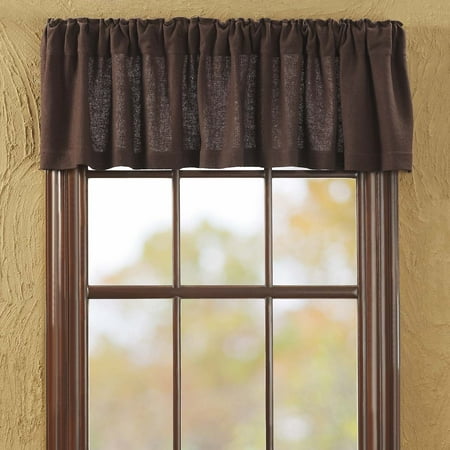 Window Cotton Chocolate Brown Rustic & Lodge Kitchen Curtains Burlap Chocolate Rod Pocket Cotton Cotton Burlap Solid Color 16x72 Valance ()